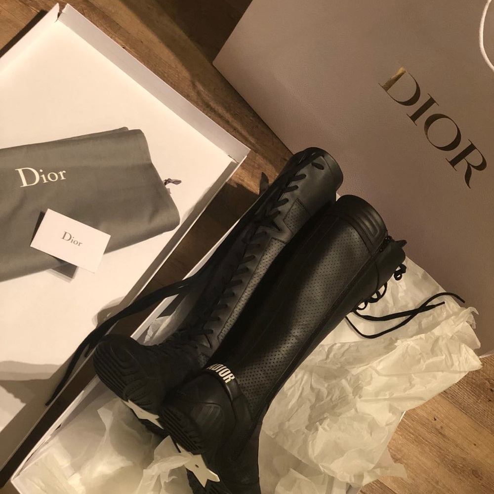 Dior D-Fence Leather Suede Sneaker Boots BNWT - Picture 3 of 6
